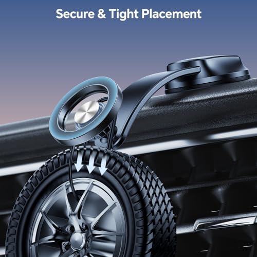 Revolutionary Mag Safe Car Phone Mount with Superior Suction – Adjustable Magnetic Holder for i Phone 16, 15, 14, 13, 12 Pro Max & Plus – Bendable Memory Alloy for Customized Viewing Angles – Ultimate Safety & Navigation Companion – Premium Car Accessory for Unmatched Device Compatibility