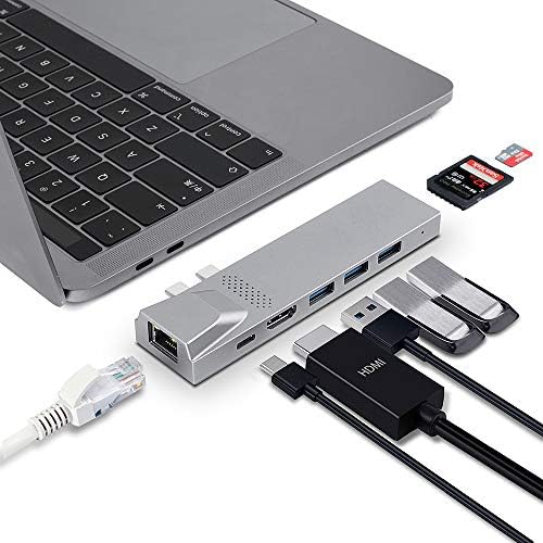 Transform Your Mac Book Experience with the Versatile 8-in-1 USB-C Hub – Featuring 4 K HDMI, Gigabit Ethernet, and 100 W Rapid Charging – Ideal for Professionals and Creatives Seeking Seamless Connectivity – Compact Docking Station Compatible with Thunderbolt 3 and USB-C for Ultimate Workspace Efficiency