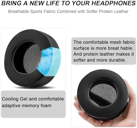 Premium Comfort Replacement Ear Pads for Corsair Virtuoso RGB Wireless SE XT Gaming Headset – Enhanced Memory Foam Cushions with Superior Breathability and Noise Isolation (Fabric Black) – Perfect for Long Gaming Sessions and Easy Installation