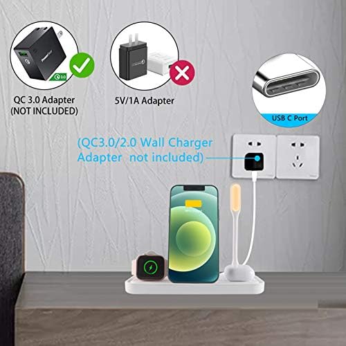 Multi-Device Qi-Certified Fast Charging Station – Versatile 4-in-1 Foldable Wireless Charger for i Phone, Apple Watch, and Air Pods Pro – Sleek, Portable Design for Home and Travel Use