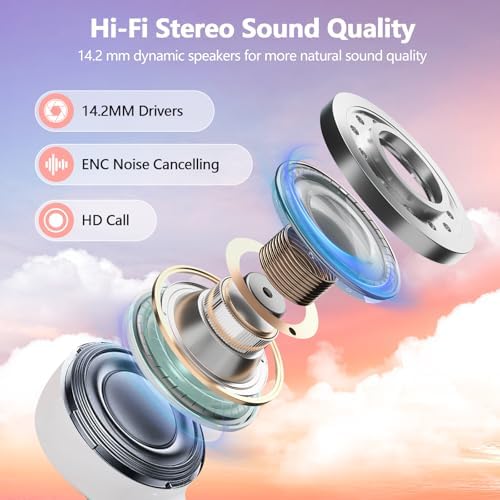 Next-Gen Wireless Earbuds 2025: Bluetooth 5.4 Technology for Ultra-Fast Connectivity, Immersive 3 D Stereo Sound, Advanced ENC Noise Cancellation, and 48-Hour Playtime – IPX7 Waterproof Design for Active Lifestyles, LED Battery Indicator, Universal Compatibility for Effortless Pairing – Redefine Your Sound Experience Today!