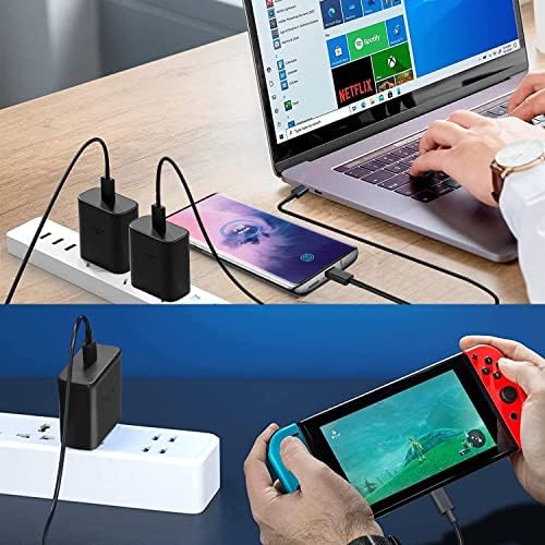 Dual 45 W USB-C Fast Charger Set for Samsung Devices – Super Speed Charging for Galaxy S23 Ultra/S23/S22/Note 20 & More – Optimal Power Delivery with PPS Technology – Ideal for Home, Office & Travel