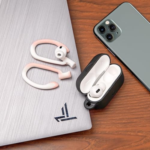 Patented WC Hook Z – Upgraded Over-Ear Hooks for Air Pods Pro 1, 2 & Air Pods 1, 2, 3 | Secure Fit Earbud Accessories with Unique Left & Right Design | Two Size Pairs Included | Winter White | Premium Quality by Wicked Cushions for Maximum Comfort and Stability