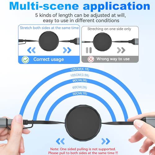 Ultra-Fast 100 W Retractable Charging Cable for Apple & Samsung – Compact USB-C to Lightning Solution for i Phone, i Pad, and Galaxy Watch 6/7 – Durable Travel-Friendly Multi-Device Charger for Tech Enthusiasts