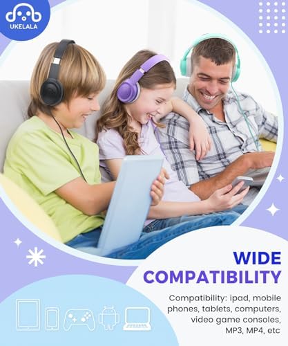 C3 Kids Foldable Wired Headphones – Lightweight On-Ear Design with Adjustable Headband for Optimal Comfort – Ideal for School, Home, and Travel – 3.5 mm Jack Compatible with Tablets and Laptops – Safe Sound Experience with Volume Limiter for Young Listeners