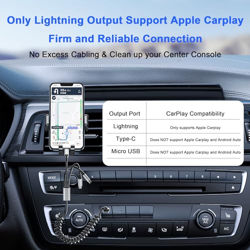 Versatile 5-in-1 Coiled Charging Cable – MFi Certified USB A/USB C to Lightning, Type-C & Micro USB – Tangle-Free Design for Car & Home – Fast 2.4 A Charging Speed for Seamless Data Transfer & Compatibility with Apple Devices – Ideal for Professionals & Families