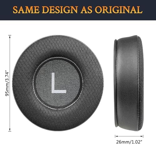 Premium SOULWIT Mesh Earpads for JBL Synchros E50, E50 BT, S500, S700 Wireless Headphones – Ultimate Noise Isolation and Comfort Upgrade in Stylish Black Gold – Durable Replacement Cushions for Enhanced Audio Experience