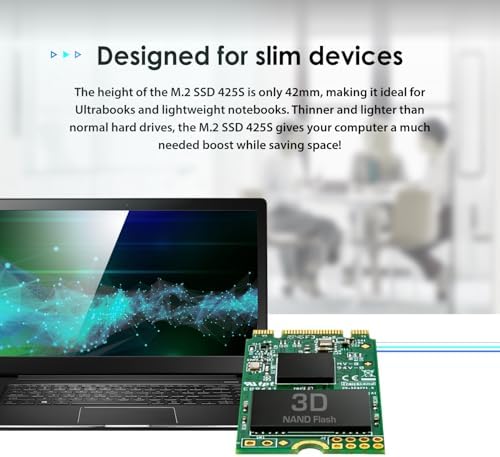 Elevate Your Device Performance with Transcend 250 GB M.2 2242 SATA III SSD – Lightning-Fast 500 MB/s Speeds, Ideal for Ultrabooks, Laptops, and Desktops, Featuring 3 D TLC NAND Flash, LDPC Error Correction, and SLC Cache for Unmatched Reliability and Compatibility