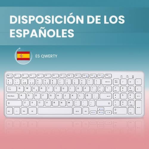 Whisper-Quiet Perixx PERIBOARD-213 W USB Scissor Keyboard – Compact Spanish QWERTY with Numeric Keypad for Enhanced Productivity – Perfect for Home and Office Use