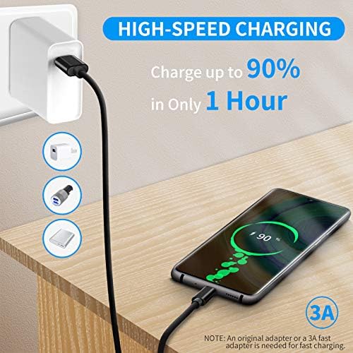 10 FT Braided USB-C Cable for High-Speed Data Transfer and Fast Charging – 10 Gbps USB 3.2 Gen 2 Type C Charger Cord Compatible with Oculus Quest 2, i Phone 16/15 Pro, Samsung Galaxy S23/S22/S21/S20, Moto G9, Pixel 8/7 – Durable and Versatile Connectivity Solution