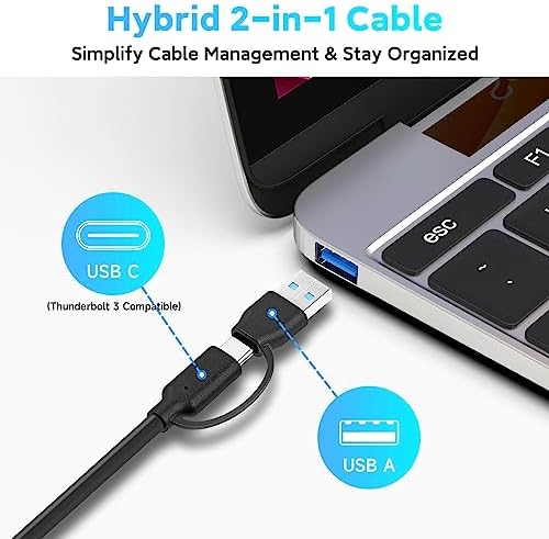 Transform Your Workspace with the Rosonway 8-Port USB 3.2 Hub – Lightning-Fast 10 Gbps Data Transfers, Dual SD/TF Card Readers, 3.3 ft Extension Cable & Robust 12 V/2 A Power Supply – Sleek Aluminum Design for Ultimate Convenience and Efficiency