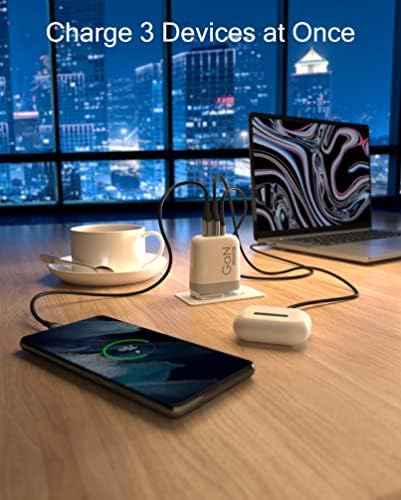 MANTO 65 W Ga N USB C Charger – Ultra-Fast 3-in-1 Power Adapter with PD & QC3.0 | Compact Travel Charger with UK/US/EU Plugs for Mac Book, i Pad, i Phone, Galaxy & More – Superior Charging Efficiency for Your Devices