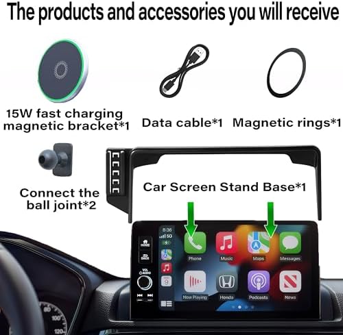 Advanced Magnetic Phone Mount for Honda CR-V and HR-V (2023-2025) – Hands-Free Cell Holder with 15 W Fast Charger for 7/9 Inch Screens – Ultimate Safety and Convenience Accessory