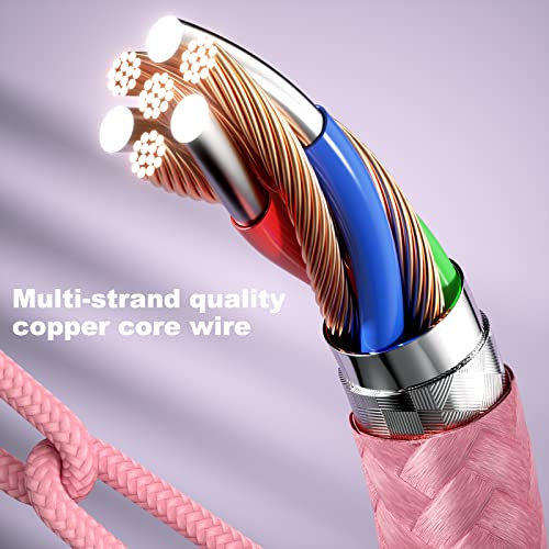 Premium 10 FT Nylon Braided i Phone Charger 3-Pack – MFi Certified USB A to Lightning Cables with 90-Degree Connector Design for Effortless Charging Compatibility with i Phone 14/13/12/11/X/Max/8/7/6/6 S/5/5 S/SE/Plus/i Pad – Fast Charging & Durable Performance for Everyday Use