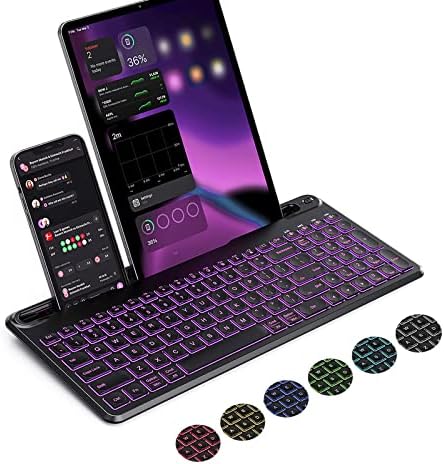 Revolutionize Your Typing with the seenda Backlit Multi-Device Bluetooth Keyboard – Wireless and Rechargeable with Ergonomic Design, Switch Seamlessly Between 4 Devices for Mac, Android, i OS & Windows – Perfect for Enhanced Productivity and Comfort!