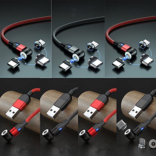 Revolutionize Your Charging with the 540 Rotation Magnetic Charging Cable Set – 7-Pack of Multi-Length Durable Nylon Braided Cables (1.6 ft to 10 ft) – 3-in-1 Compatibility for Micro USB, Type C, and Lightning Devices – Effortless 540-Degree Rotation for Fast Data Transfer and Seamless Connections – Tangle-Free, Enhanced Durability for Everyday Use