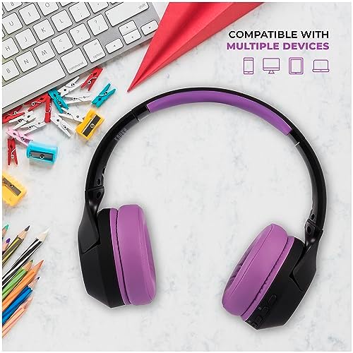 Altec Lansing Kid-Safe Wireless Headphones – Active Noise Cancellation for Children Aged 7+, 85 d B Volume Limiting, 15-Hour Battery Life, Ergonomic Foldable Design for Ultimate Comfort and Safety in Music, Movies, and Gaming