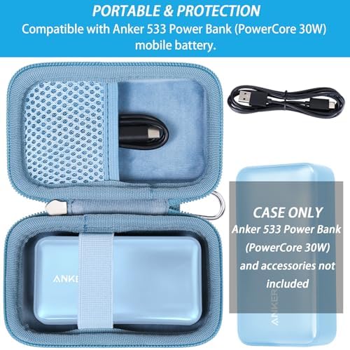Khanka Portable Charger Hard Case for Anker 533 & Nano Power Banks – Ultimate Travel Protection with Custom Fit Design, Lightweight Durability, and Enhanced Compatibility for Seamless Charging on the Go