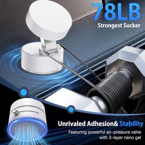 DUEDUE Universal Foldable Magnetic Suction Phone Holder – 2025 Model with Double-Sided Vacuum Adsorption for Reliable Stability and Adjustable Viewing – Ideal Car Phone Mount for All Devices (Sleek Black Finish) – Elevate Hands-Free Convenience and Enhance Driving Safety