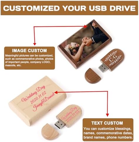 Elegant Maple Wood USB 3.0 Flash Drive – 32 GB Super-Speed Jump Drive Box by FEWINA, Perfect Gift for Photographers, Stylish Data Storage Solution for Weddings, Anniversaries, and Birthdays, Unique Wooden USB Stick with Enhanced Compatibility