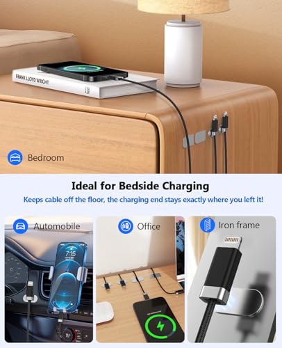 Magnetic Keeper USB A to Lightning Cable – 5 ft Braided Fast Charging Cord for i Phone 14/13/12/11 – Enhanced Anti-Drop Design and Efficient Cable Management for Optimal Performance and Durability