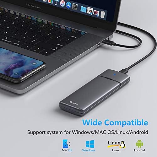 Sokiwi Tool-Free M.2 NVMe SATA SSD Enclosure Adapter – High-Speed USB 3.2 Gen2 10 Gbps External Drive Converter for M-Key/B+M Key SSDs – Compact and Durable Solution for Data Transfer, Backup, and Storage Expansion – Supports UASP & TRIM for Optimal Performance