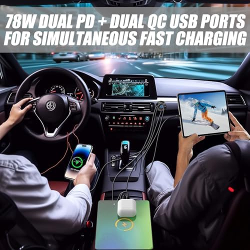 Enhanced 12 V Multi-Port USB Charger – Durable Aluminum Alloy Car Outlet with Integrated LED Voltmeter for Fast Charging in Cars, RVs, Boats, Trucks, and Motorcycles (Dual Pack) – Optimal Device Compatibility and Reliability for On-the-Go Power