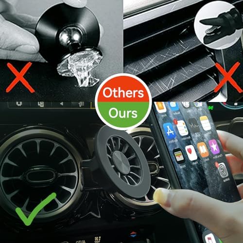 BEERTE Premium Magnetic Car Phone Mount for Mercedes Benz GLB Class (2020-2025) – Ultra-Strong 20 Magnet Holder for i Phone 15/14/13/12 Mag Safe – Effortless Air Vent Installation for Safe Navigation & Hands-Free Use – Stylish Automotive Accessory for Enhanced Driving Safety