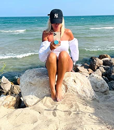 Transform Your Mobile Experience with CRYSTALFY White Clear Quartz Druzy Crystal Phone Grip – Versatile Kickstand & Unique Gemstone Top for i Phone, i Pad, Kindle & More – Handcrafted Natural Accessory with Enhanced Adhesion and Customizable Design – Perfect for Style, Functionality, and Gifting