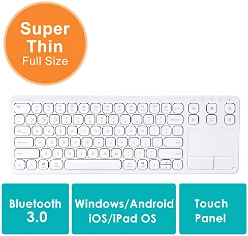 Transform Your Workspace with the SANWA Multi-Device Bluetooth Keyboard & Touchpad – Rechargeable Wireless Keypad for Seamless Mac, Windows & Tablet Use, Sleek White Design for Modern Professionals and Students, Effortless Navigation and Enhanced Efficiency