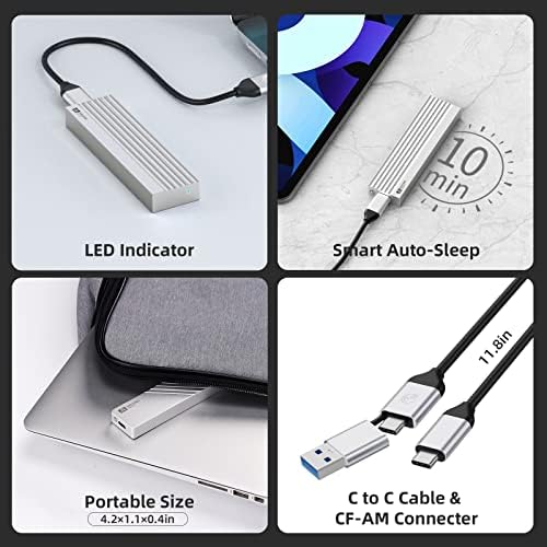 Ultra-Fast SAN ZANG MASTER M.2 SATA SSD Enclosure – USB C 3.1 Gen2 to SATA 3.0 Converter for Enhanced External Storage | Supports NGFF SATA B-Key (B&M Key) SSDs | High-Speed Data Transfers Up to 6 Gbps | UASP & TRIM Compatible | Compact & Durable Design for Ultimate Portability