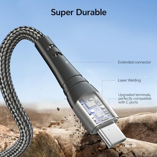 Dayaoncy 10 FT Pink USB C Charger Cable – Dual Pack of Fast Charging Cables with 100 W Power Delivery for i Phone 15/16 Pro Max, Android Devices, Tablets, and Laptops – Superior Durability and Stylish Design for Ultimate Convenience