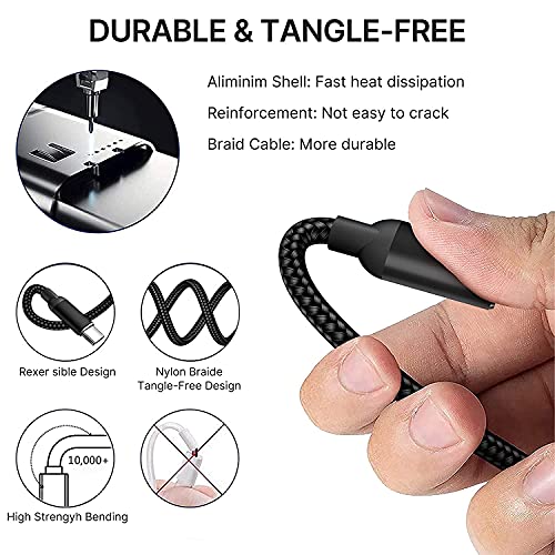 Versatile 3-Pack Nylon Braided 3-in-1 USB Charging Cable Set – Fast Charge with Universal Compatibility for Home, Office, and Travel – Durable, Tangle-Free Design for USB-C, Lightning, and Micro USB Devices