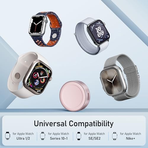 Elevate Your Charging Experience with the Elebase Ultra-Fast Magnetic Portable Apple Watch Charger – Seamless Wireless Solution for Series 10, 9, 8, 7, 6, Ultra 2 & SE – USB-C & i Phone Compatible – Lightweight, Durable, and Perfect for On-the-Go Power Management and Efficiency