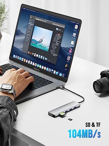 Unlock Seamless Multitasking with the Lemorele 8-in-1 USB C Hub Adapter – Featuring 4 K HDMI Output, 100 W Fast Charging, and USB 3.0 High-Speed Transfers for Ultimate Device Connectivity – Compact & Stylish Design Perfect for Mac Book Pro, XPS, Chromebook, and More