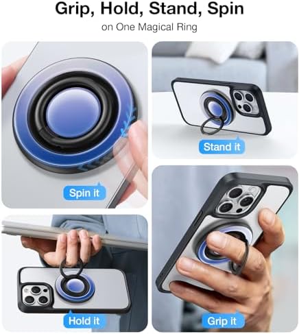 Transform Your Mobile Experience with the TORRAS 360° Fidget Spinner Magnetic Phone Grip Ring Holder – Ultimate Kickstand & Secure Grip for i Phone 16/15/14/13/12 Pro/Max, Samsung Galaxy, & Google Devices, Chic Purple Design, Enhanced Compatibility for Effortless Use