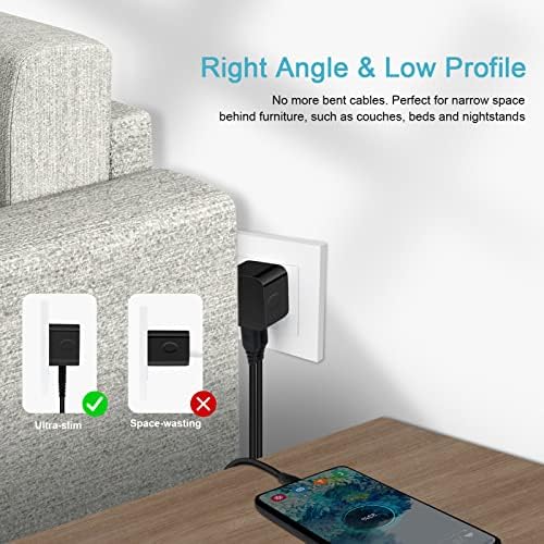 Compact USB Wall Charger 2 Pack – Low Profile Right Angle Plug Adapter for Quick Charging of i Phone 16/15/14/13/12/11 Max, i Pad Pro, Mini & Air, Samsung, Pixel – Enhanced Device Compatibility & Space-Saving Design