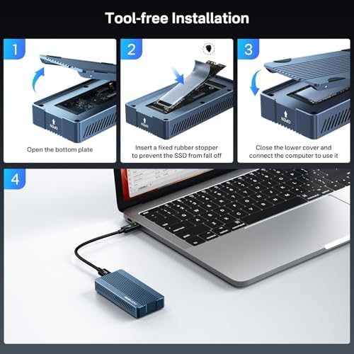 Experience Lightning-Fast Storage with ACASIS 40 Gbps M.2 NVMe SSD Enclosure – Thunderbolt 4/3 & USB4 Compatible, Tool-Free Setup for M-Key B+M SSDs (2280/2260/2242/2230) – Perfect for Video Editing, Gaming, and Large File Transfers – Durable Design for Optimal Heat Dissipation & Long-Lasting Performance – Elevate Your Device with High-Speed Data Transfer and Enhanced Compatibility