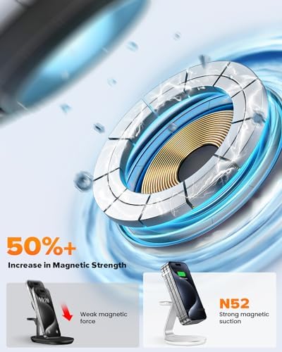 Ultimate 3-in-1 Fast Wireless Charging Station for i Phone 16, 15, 14, 13, 12 – Sleek Design with Enhanced Compatibility for Apple Watch and Air Pods Elevate your charging experience with this state-of-the-art 3-in-1 wireless charger, expertly designed to provide fast, efficient power for your i Phone models 16, 15, 14, 13, and 12. This innovative charging station not only supports your i Phone but also seamlessly accommodates your Apple Watch and Air Pods, ensuring all your essential devices are charged simultaneously without the clutter of cords. The sleek, modern design enhances your workspace while the smart charging technology prevents overheating, delivering optimal power for your devices. An anti-slip surface guarantees your gadgets remain securely in place, while an LED indicator keeps you informed of charging status at a glance. Built with durability in mind, this charging station is perfect for tech-savvy individuals looking to streamline their daily routine. Experience the perfect blend of functionality and style, and keep your devices organized and ready for action with this must-have accessory.