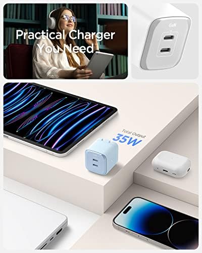 Experience Unmatched Charging Efficiency with Spigen Ga N III 452 45 W Dual USB-C Wall Charger – Portable Fast Charging Adapter for i Phone, Samsung Galaxy, and Pixel Devices – Compact Foldable Design for Ultimate Convenience