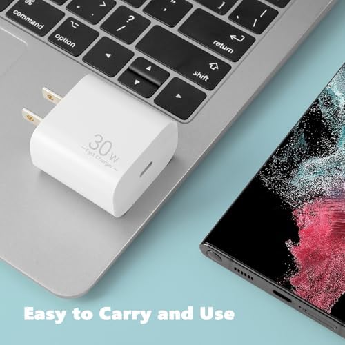 Power Up Your Google Pixel 9 Pro/XL & Samsung Galaxy A Series with a Dual 30 W USB-C Fast Charger – Includes 6.6 ft Cable for Unmatched Flexibility and Speed – Compact, Portable Design with Advanced Safety Features for Reliable Charging Anywhere
