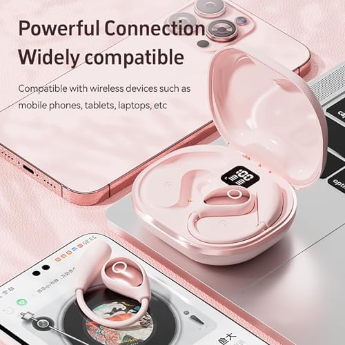 Open Ear Wireless Bluetooth Earbuds for Active Lifestyles – Advanced Air Conduction Technology, Superior Sweat Resistance, and Long-Lasting Battery in LED Charging Case – Ideal for Running, Safe Driving, and Daily Fitness Use