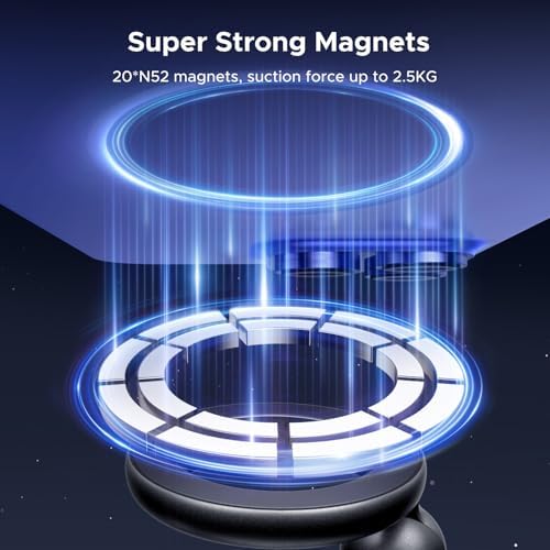 UGREEN Magnetic Car Phone Mount for Mag Safe – Secure Air Vent Holder for i Phone 16, 15 Pro Max, 14, 13, 12 Pro & Mini – Enhanced Magnetic Grip & Easy Installation for Seamless Navigation – Sleek Design for Clutter-Free Driving Experience