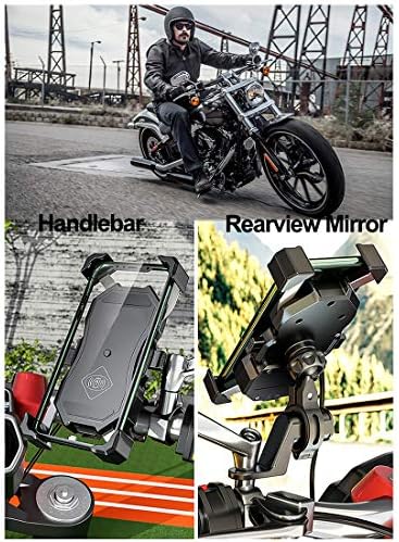 Transform Your Motorcycle Experience with the i MESTOU 15 W Qi Wireless Charger & Dual Phone Holder – Universal Fit for 3.5-6.8 Inch Devices, Fast Charging, and Waterproof Durability for All Conditions