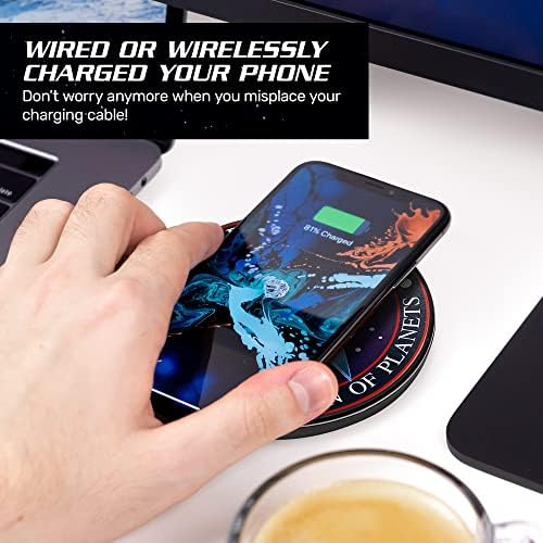 Star Trek Illuminating Wireless Charger & Backup Battery Pack – Sci-Fi Inspired Portable Phone Charger with Light-Up Transporter Pad Logo for Enhanced Compatibility and Fast Charging – Ultimate Gift for Star Trek Fans and Tech Enthusiasts
