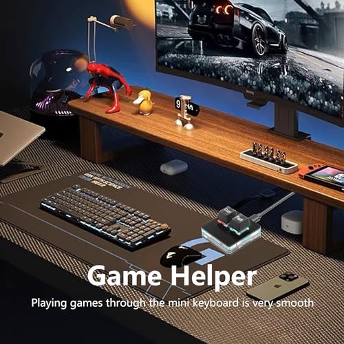 Sin Loon USB Mini 2-Key Mechanical Gaming Keypad – Hot-Swappable One-Handed Keyboard for Efficient Copy-Paste & Rhythm Gaming – Ergonomic Design with RGB Backlighting for Enhanced Productivity and Performance