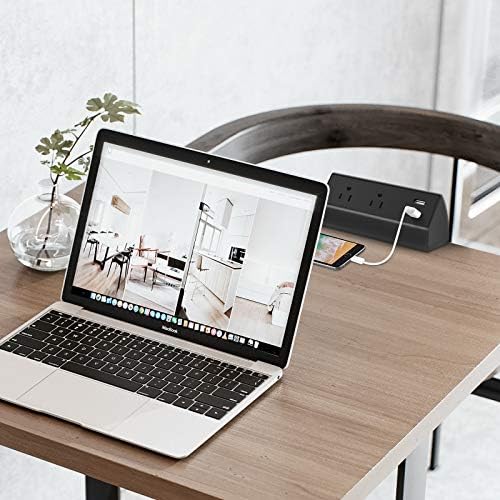 CCCEI Professional Desk Power Strip with 18 W USB-C Fast Charging, 800 J Surge Protection, and 6 FT Clamp-Mount Flexibility for Enhanced Workspace Efficiency – Ultimate Desktop Outlet Solution for Home and Office Use