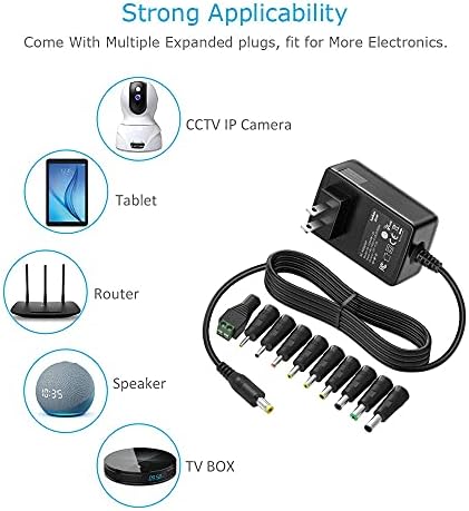 Belker 12 V 3 A High-Efficiency AC DC Power Adapter – Versatile Wall Charger for 12 V Electronics with 3000 m A Output and Universal Plug Compatibility for Seamless Device Integration