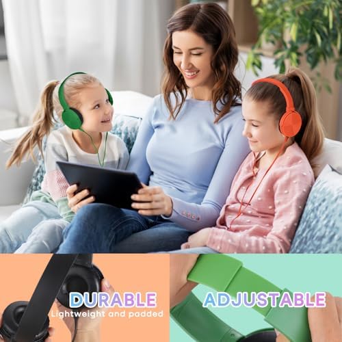 Classroom Audio Excellence: 10-Pack Durable Wired Headphones for Students – Adjustable Comfort, Enhanced Device Compatibility, Lightweight Design for Effortless Portability, Ideal for Group Learning and Focused Study Sessions