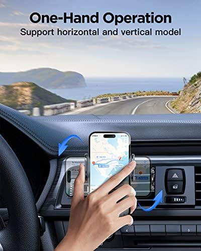 Fast Charging Wireless Car Charger with Auto-Clamping Phone Holder for i Phone & Samsung – 15 W Power Boost, Effortless One-Handed Operation, Versatile Air Vent Mount for Ultimate Convenience and Safety